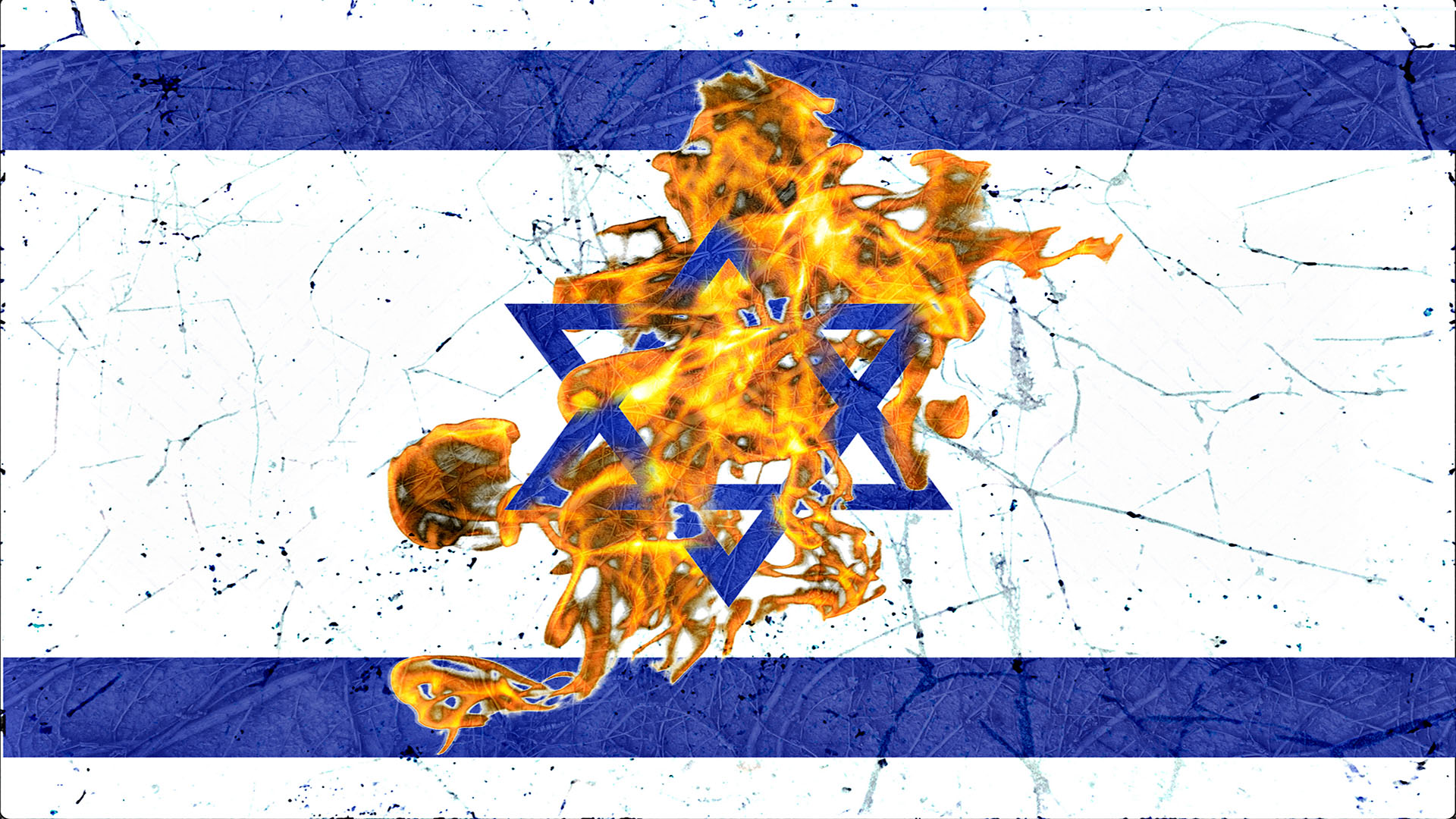 Israelfahne in Flammen